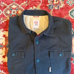 Topo Designs Navy Blue Work Shirt, Men’s Size Medium
